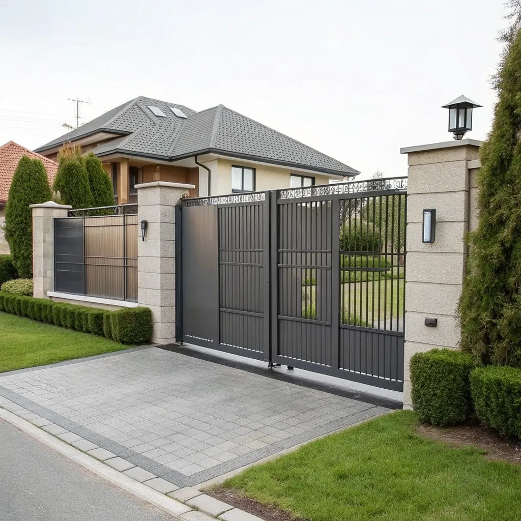 Modern residential gate installation